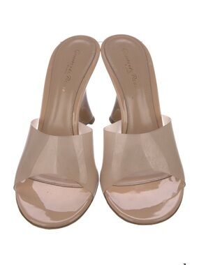 Gianvito Rossi Nude Patent Slide Mules